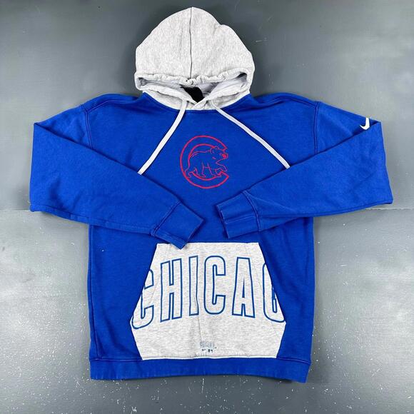 Nike Other - Chicago Cubs Hoodie Mens Small Blue Gray Sweatshirt Nike Midweight Spellout